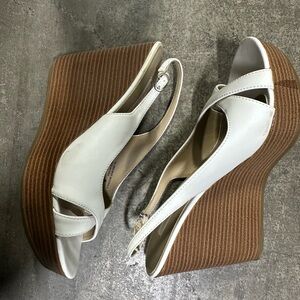 Women's White Wedge Sandals